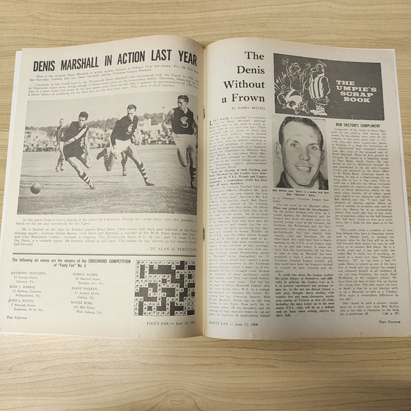 Footy Fan June 13 1964 Vol. 2, No.8 Football Magazine