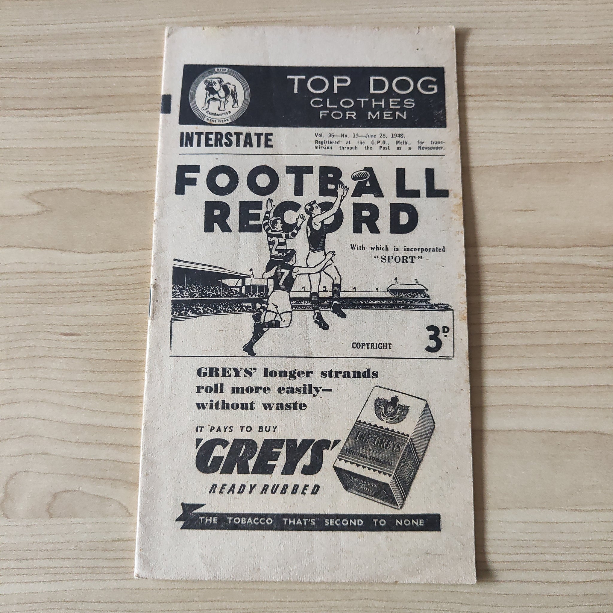 VFL 1948 June 26 Victoria v South Australia Football Record
