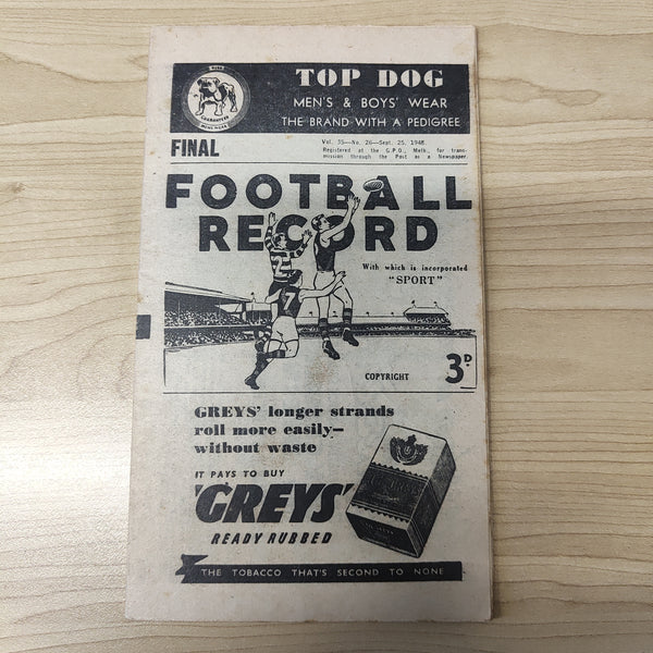 VFL 1948 September 25 Final Melbourne v Collingwood Football Record