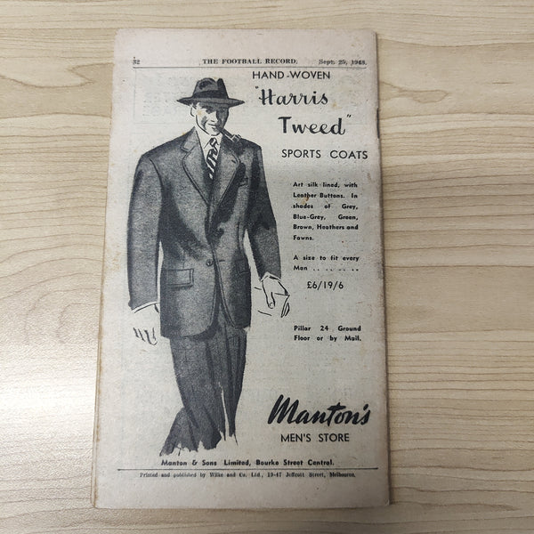 VFL 1948 September 25 Final Melbourne v Collingwood Football Record