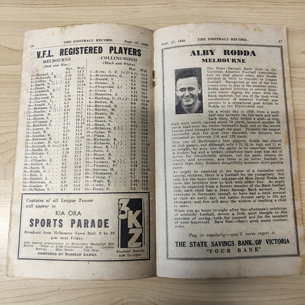 VFL 1948 September 25 Final Melbourne v Collingwood Football Record
