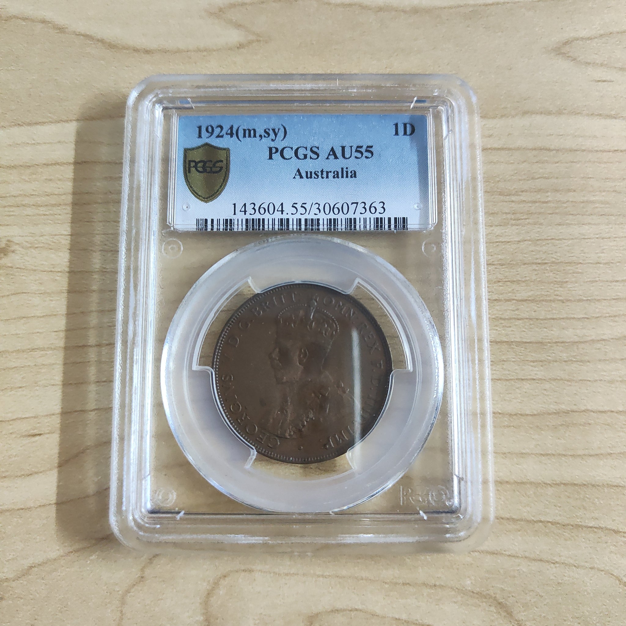 Australia 1924 Penny 1d PCGS Graded AU55 Slabbed Coin