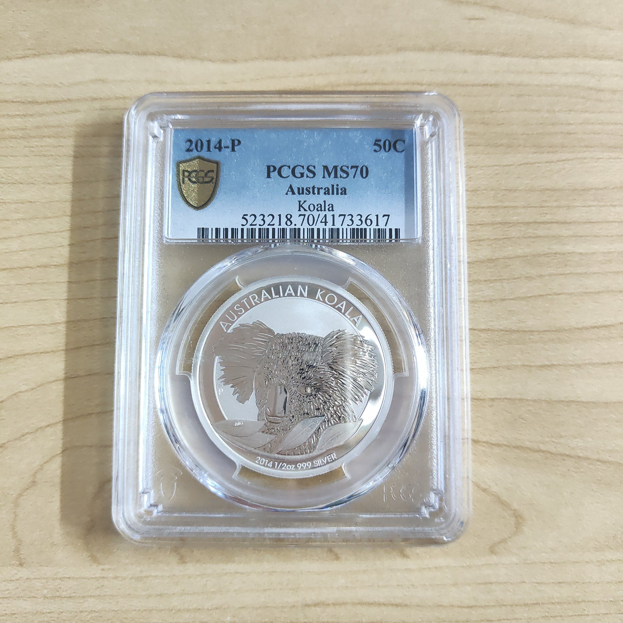 2014 Australian Koala 1/2oz .999 Silver PCGS Graded MS70 Slabbed Coin