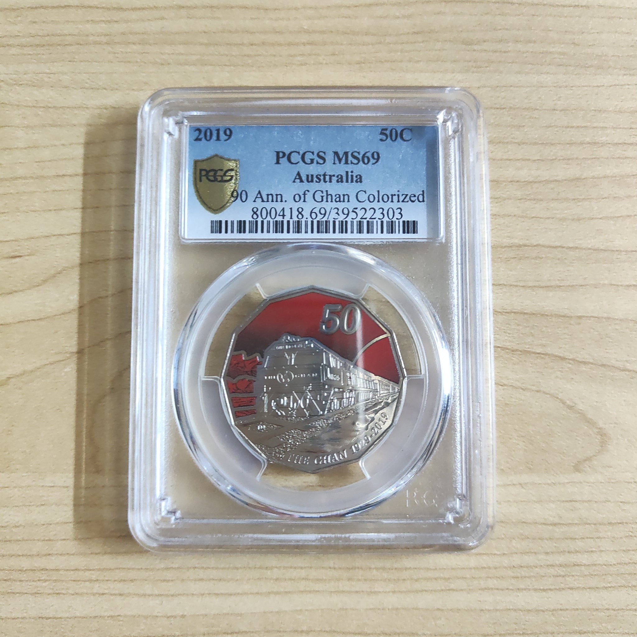 2019 The Ghan Train Coloured PCGS Graded MS69 Slabbed Coin