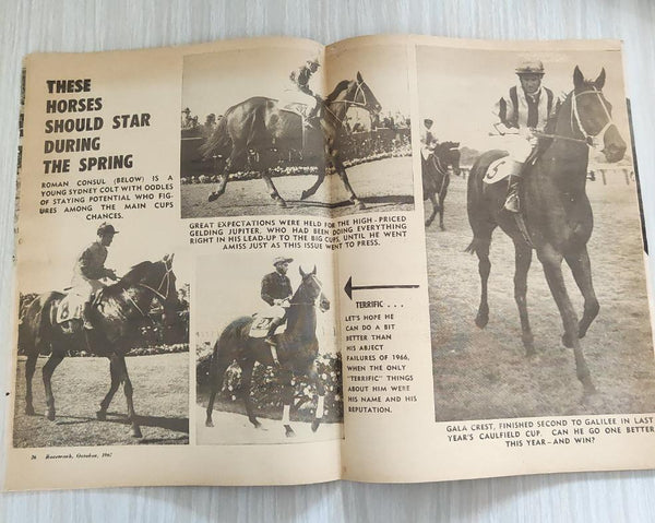 Racing 1967 October Racetrack Horse Racing Magazine Ajax with Harold Badger Cover