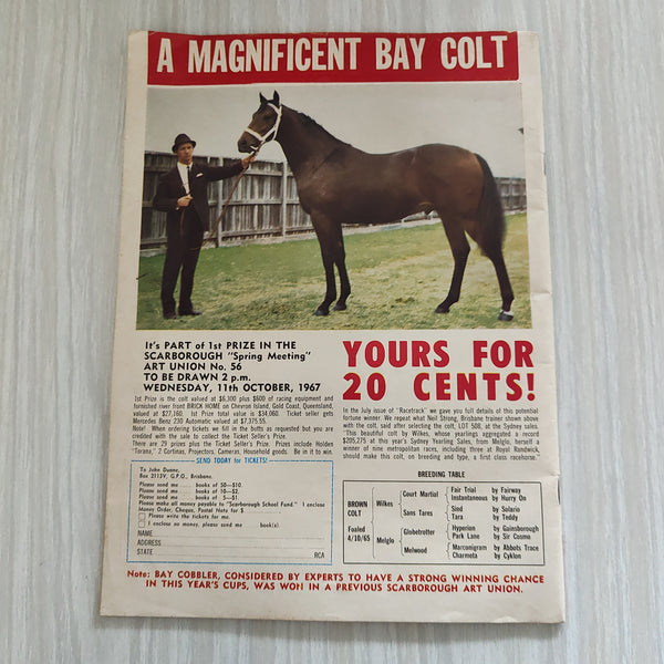 Racing 1967 October Racetrack Horse Racing Magazine Ajax with Harold Badger Cover