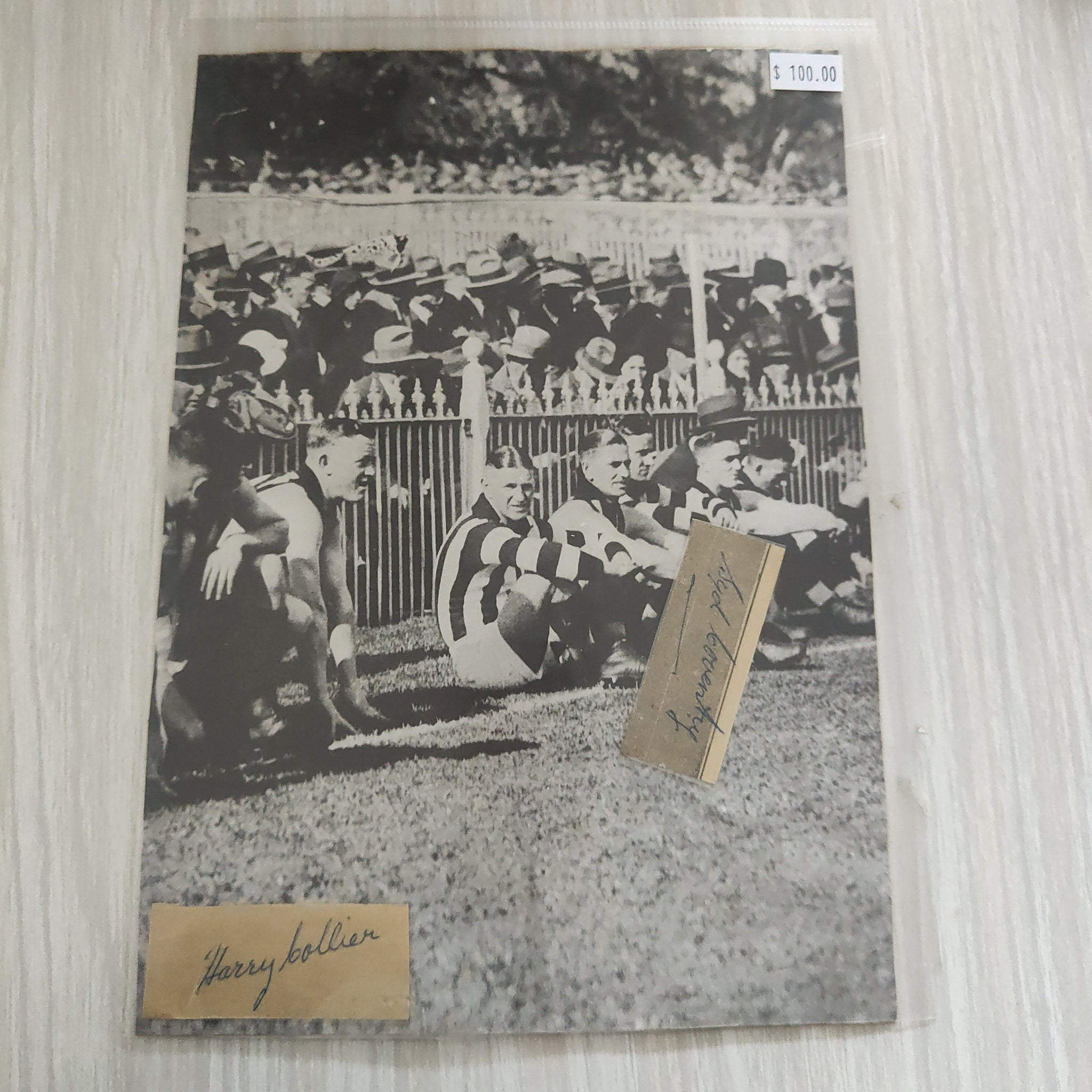 Collingwood Player Signatures With Photo Syd Coventry and Harry Collier