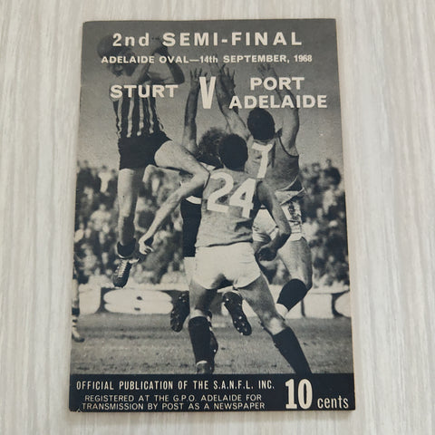Football 1968 September 14 2nd Semi Final Sturt v Port Adelaide South Australia Football Record