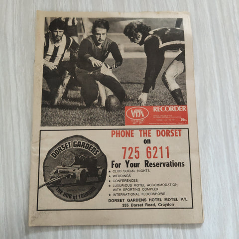 Football 1977 July 10 Victorian Football Association VFA Recorder Football Record