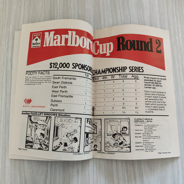 Football 1977 May 21 Western Australia Football Budget Magazine