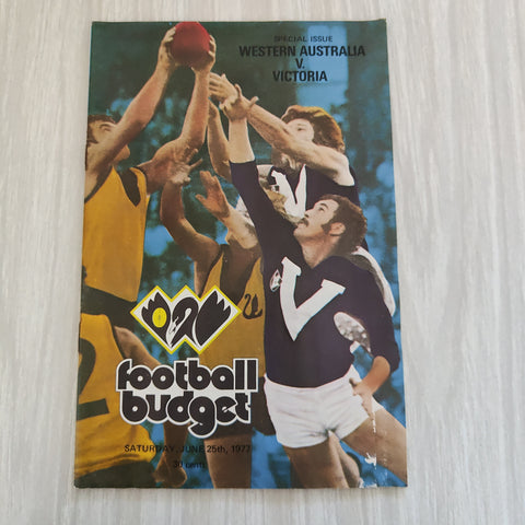Football 1977 June 25 Western Australia Football Budget Magazine Western Australia v Victoria