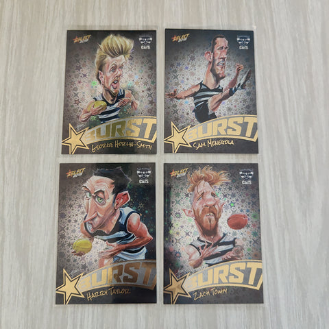 2018 Select Black Starburst Geelong Team Set of 4 Cards