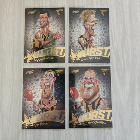 2018 Select Black Starburst Hawthorn Team Set of 4 Cards