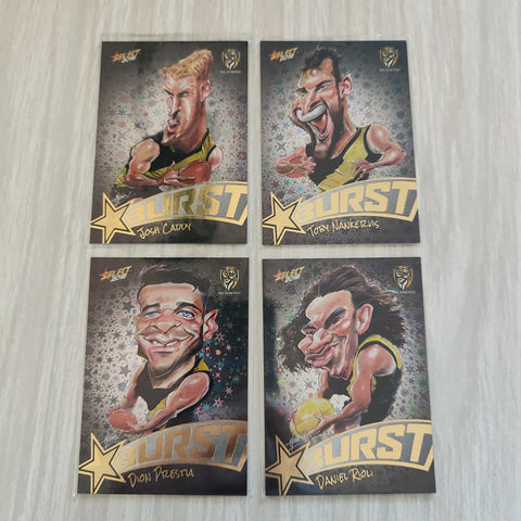 2018 Select Black Starburst Richmond Team Set of 4 Cards