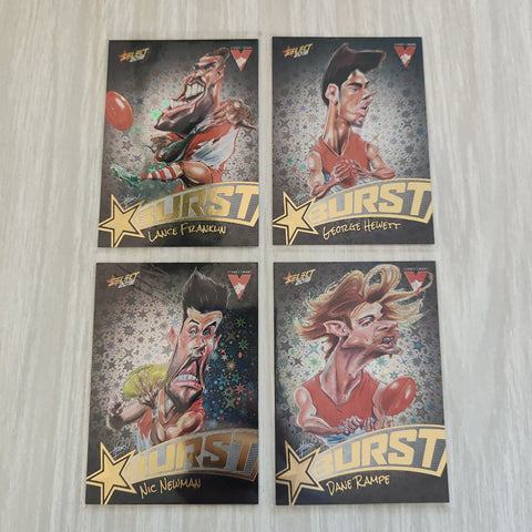 2018 Select Black Starburst Sydney Team Set of 4 Cards