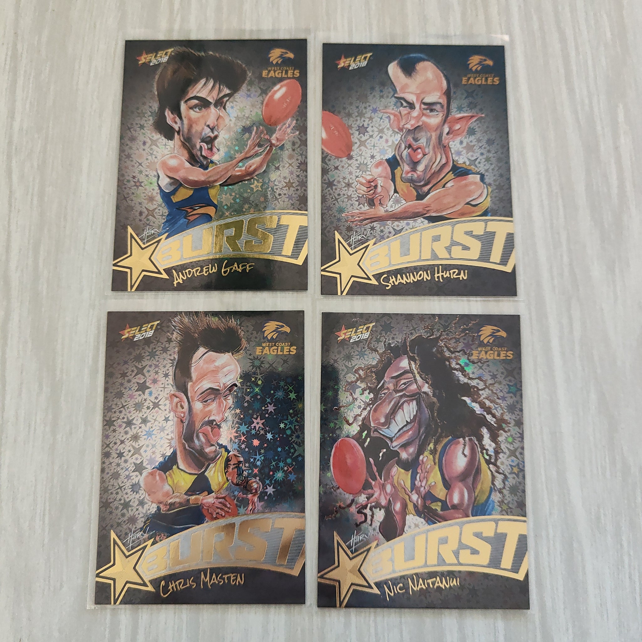 2018 Select Black Starburst West Coast Team Set of 4 Cards
