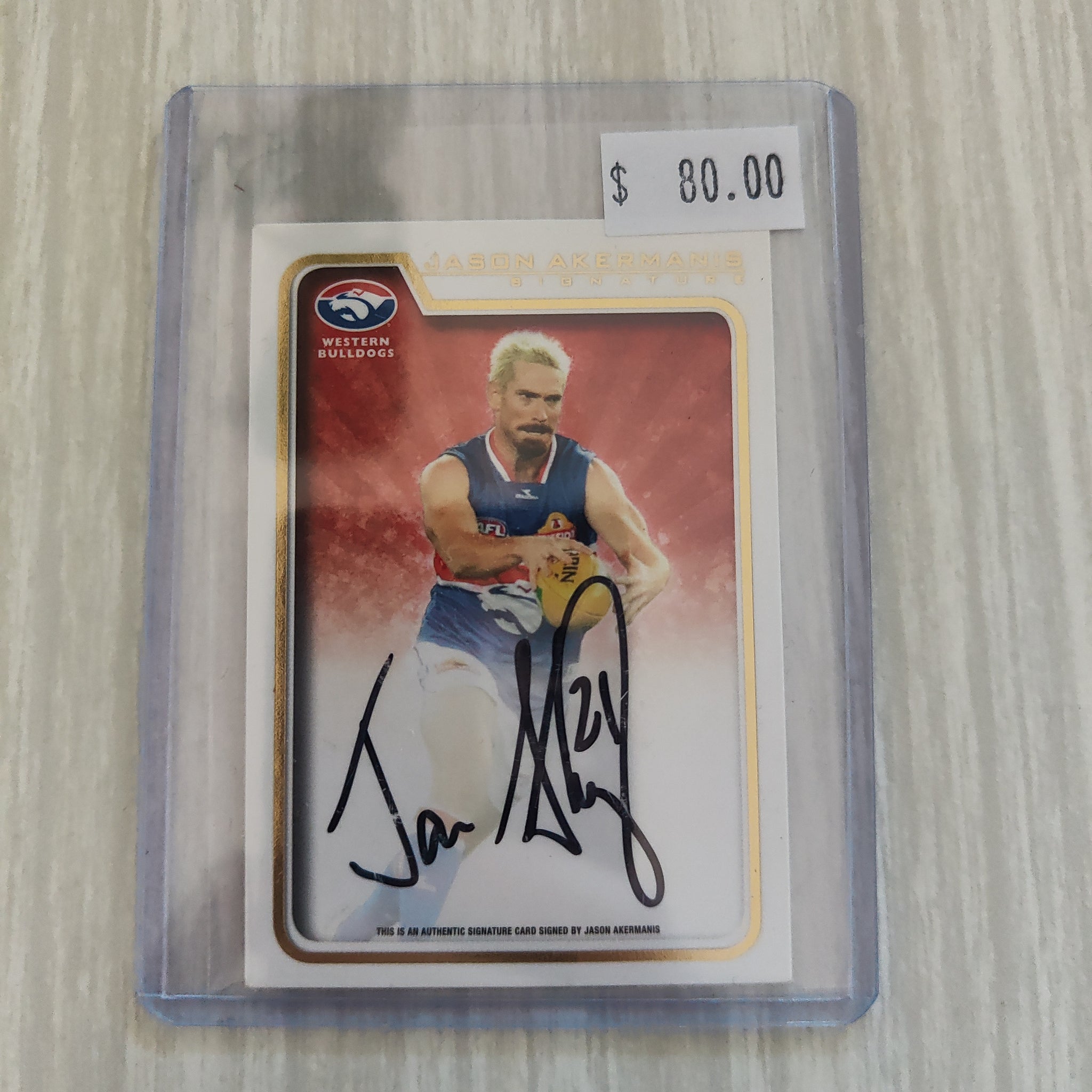 2010 Herald Sun Jason Akermanis Western Bulldogs Signature Card 140/800