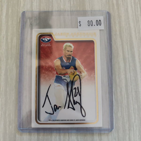 2010 Herald Sun Jason Akermanis Western Bulldogs Signature Card 140/800
