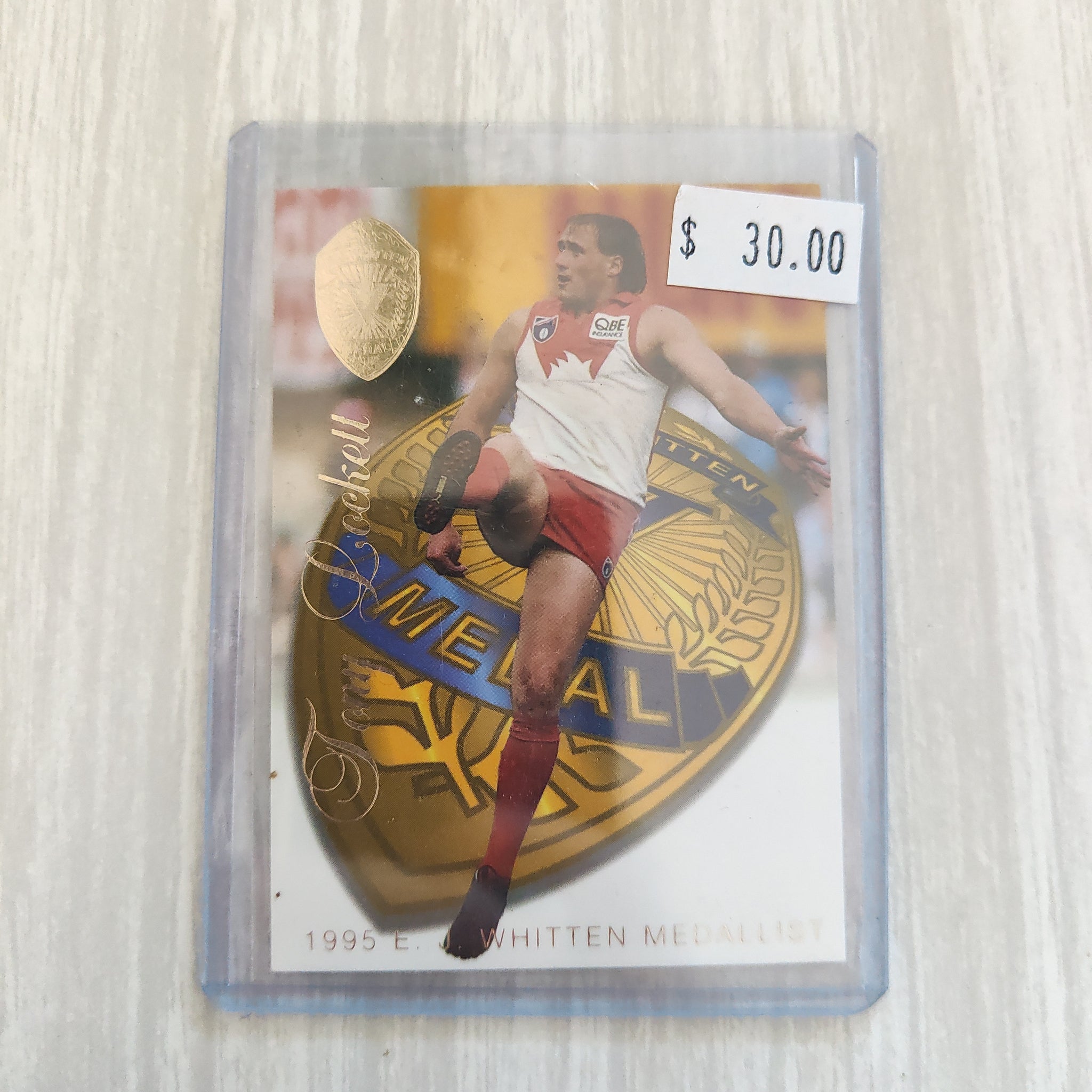 1996 Select Tony Lockett Sydney EJ Whitten Meddalist Football Card