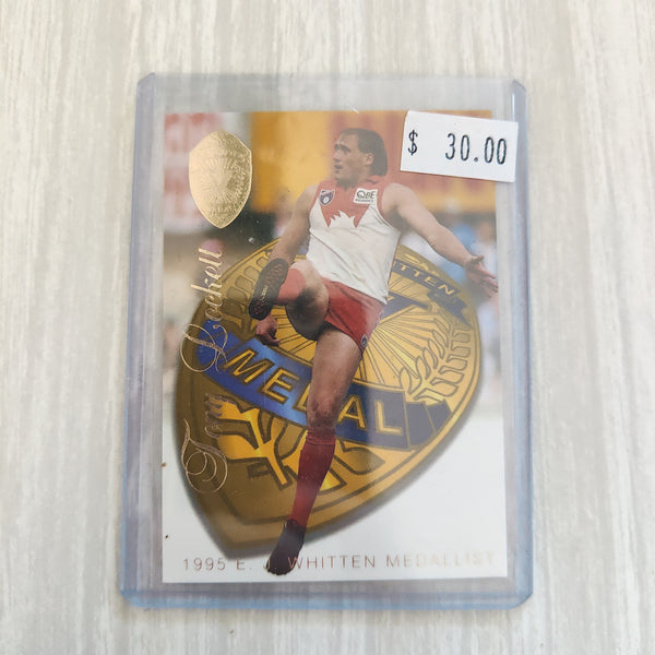 1996 Select Tony Lockett Sydney EJ Whitten Meddalist Football Card