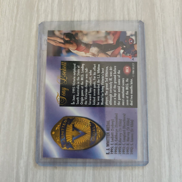 1996 Select Tony Lockett Sydney EJ Whitten Meddalist Football Card