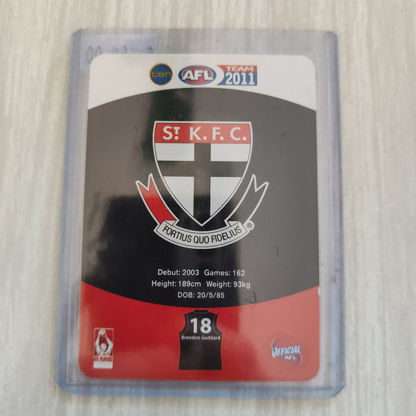 2011 Teamcoach Base Card Brendan Goddard St Kilda Error Card