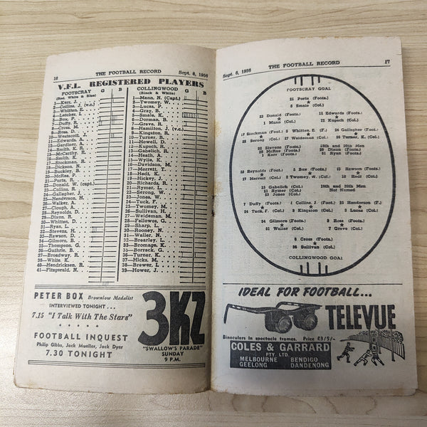 VFL 1956 28 September Final Collingwood vs Footscray Football Record