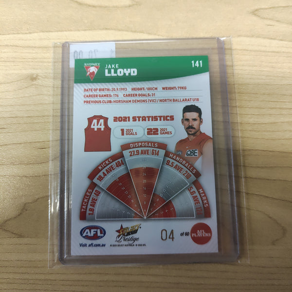 2022 Select Prestige Green Parallel Jake Lloyd Sydney 04/60