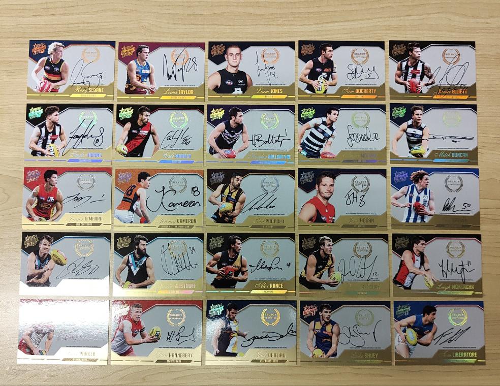 2015 AFL Select Honours 2 Select Certified Signature Complete Set of 25