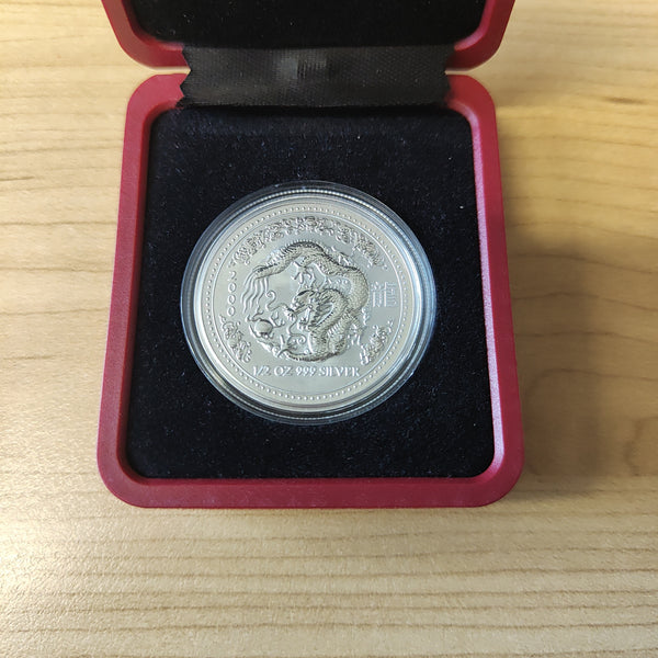 2000 Lunar New Year of the Dragon .999 1/2oz Silver Coin