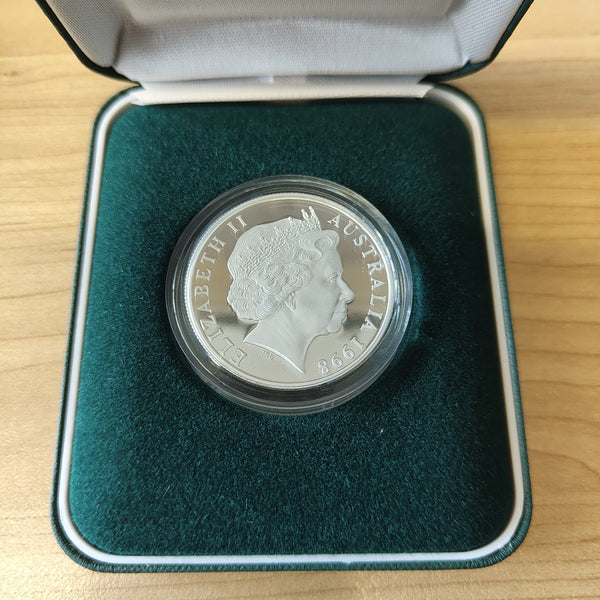 1998 Royal Australian Mint $10 Australia's Endangered Species Northern Hairy-Nosed Wombat Silver Piedfort Proof Coin