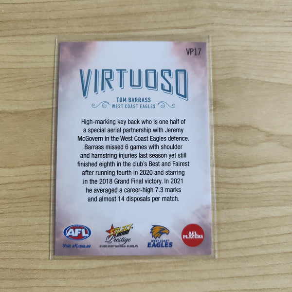 2022 Select Prestige Virtuoso Tom Barrass West Coast 43/50