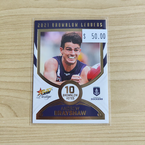 2022 Select Prestige Brownlow Leaders Andrew Brayshaw Fremantle LOW NUMBER 02/80