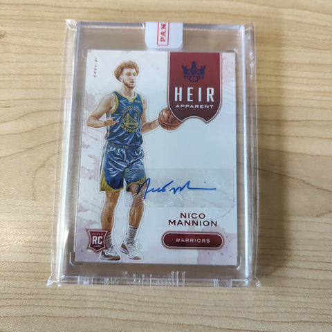 2020 Panini Heir Apparent Signature Rookie Card Nico Mannion Warriors NBA Basketball Card 25/49