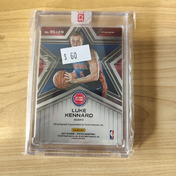 2018 Panini Rising Star Spectre Signature Luke Kennard Pistons NBA Basketball Card 109/199