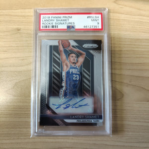 2018 Panini Prizm Rookie Signature Landry Shamet PSA Graded Mint 9 NBA Basketball Card