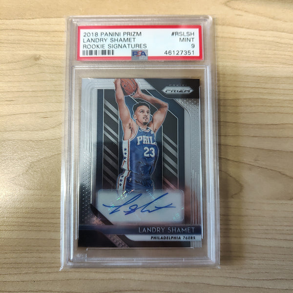 2018 Panini Prizm Rookie Signature Landry Shamet PSA Graded Mint 9 NBA Basketball Card