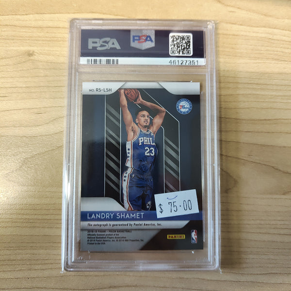 2018 Panini Prizm Rookie Signature Landry Shamet PSA Graded Mint 9 NBA Basketball Card