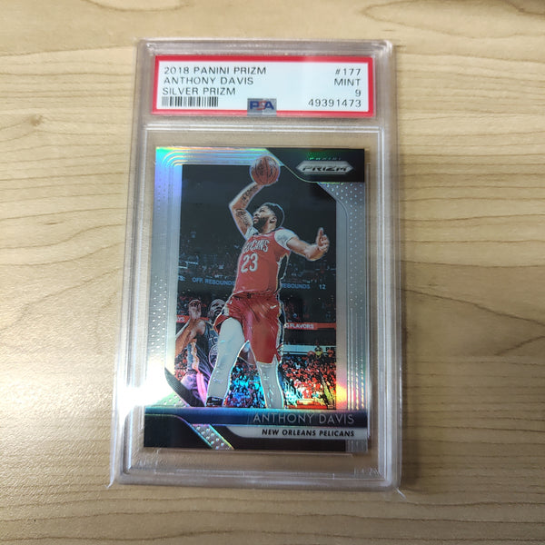 2018 Panini Prizm Anthony Davis Silver Prizm PSA Graded Mint 9 NBA Basketball Card