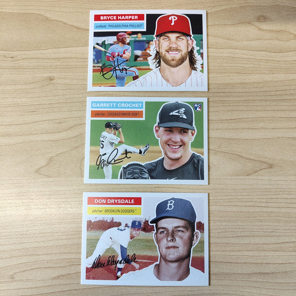 2021 Topps TBT Bryce Harper, Garrett Crochet, Don Drysdale Baseball Cards