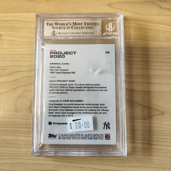 2020 Topps Project 2020 Derek Jeter Card #29 Artist King Saladeen Beckett Graded Mint 9 Baseball Card