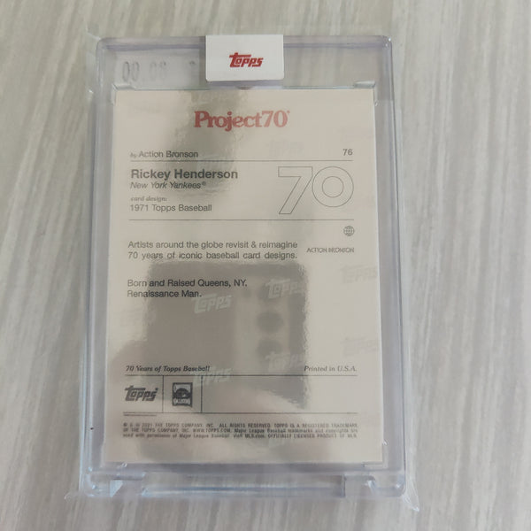 2021 Topps Project 70 Rickey Henderson Card #76 Artist Action Bronson Baseball Card