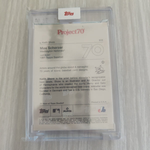 2021 Topps Project 70 Max Scherzer Card #111 Artist Keith Shore Baseball Card