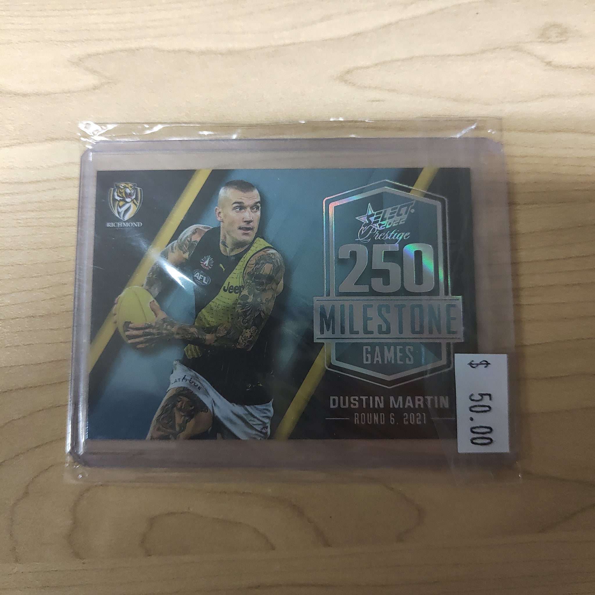 2022 AFL Select Prestige 250 Game Milestone Dustin Martin Richmond No.071/195