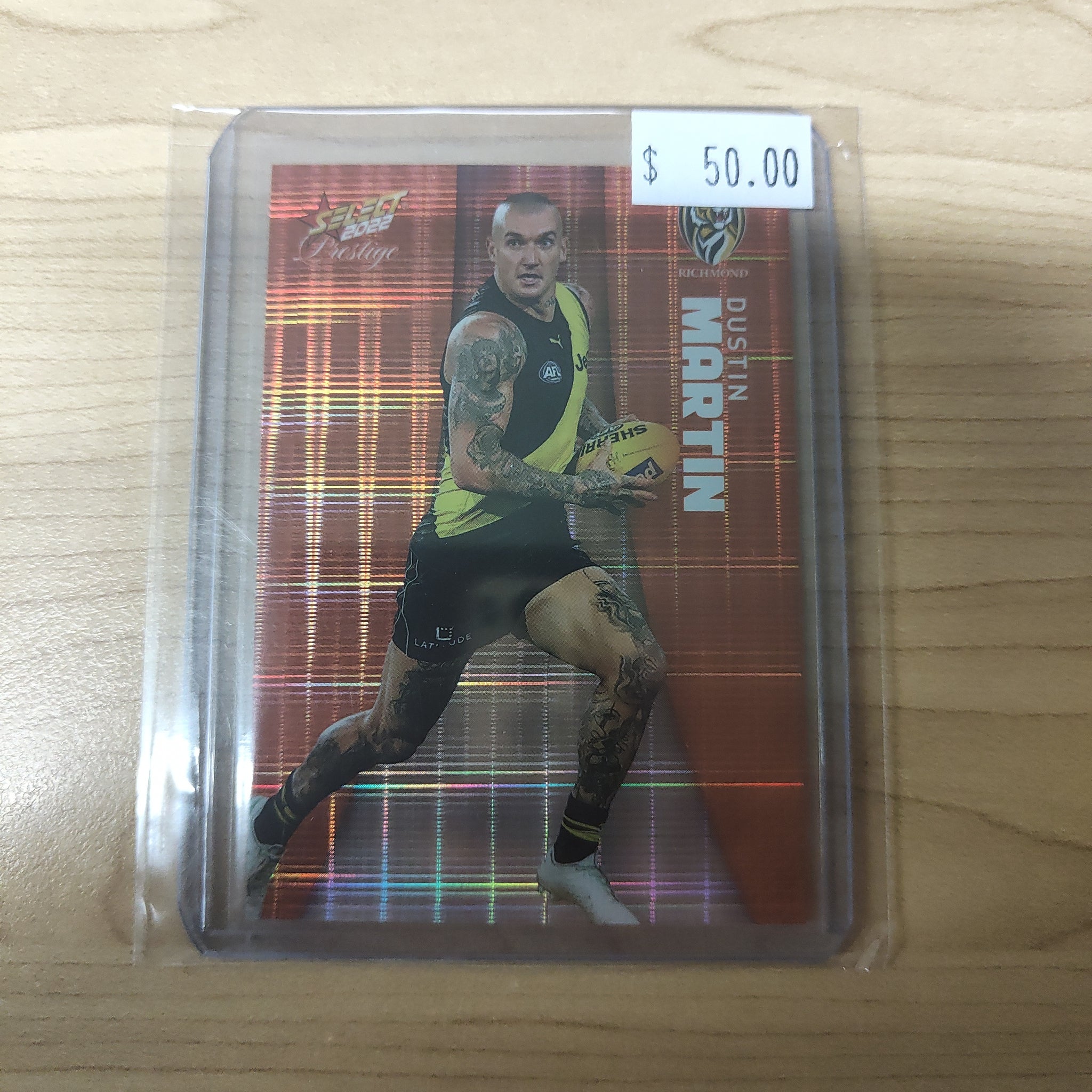 2022 AFL Select Prestige Orange Parallel Dustin Martin Richmond No.129/210