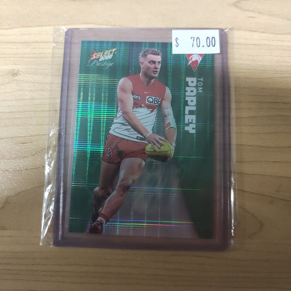 2022 AFL Select Prestige Green Parallel Tom Papley Sydney No.56/60
