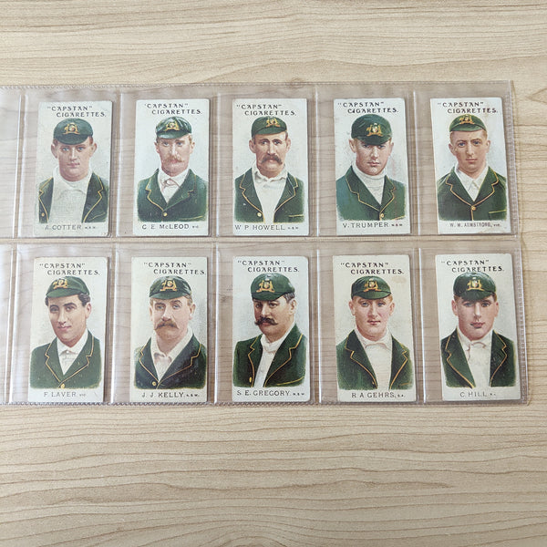 Cricket 1907 Wills Capstan Cigarette Cards, Australian and English Cricketers. Complete Set of 73