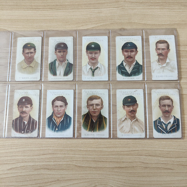 Cricket 1907 Wills Capstan Cigarette Cards, Australian and English Cricketers. Complete Set of 73