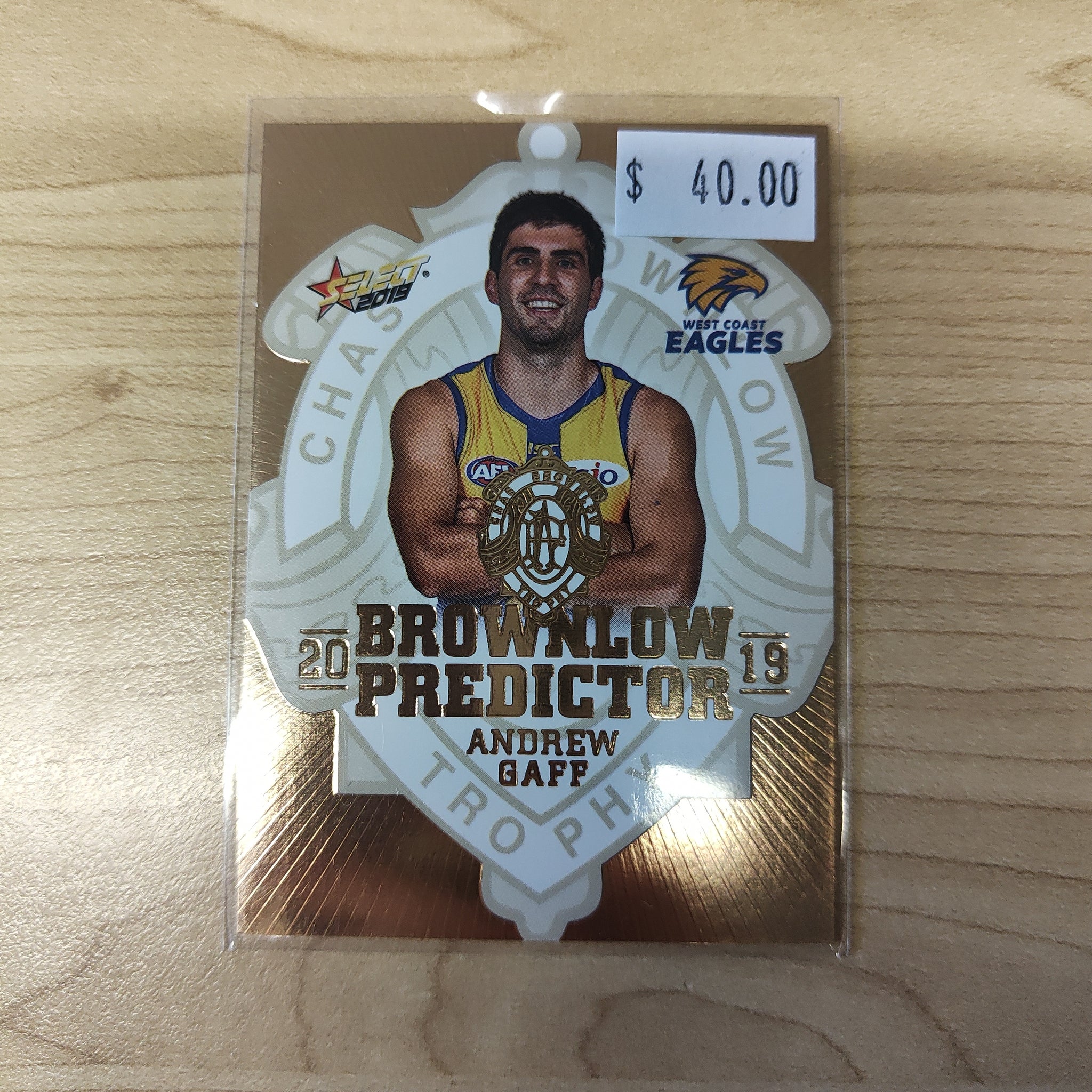 2019 Select Gold Brownlow Predictor Andrew Gaff West Coast