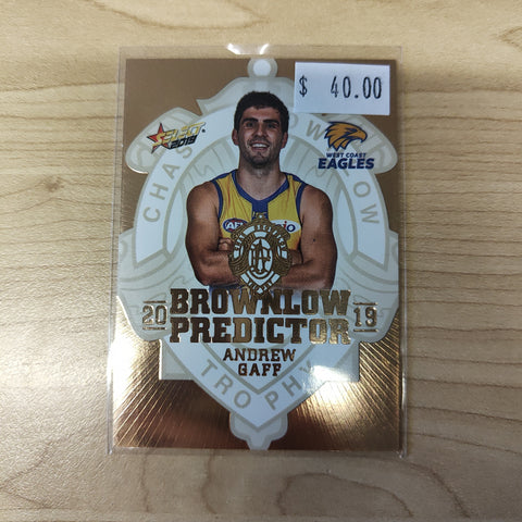 2019 Select Gold Brownlow Predictor Andrew Gaff West Coast